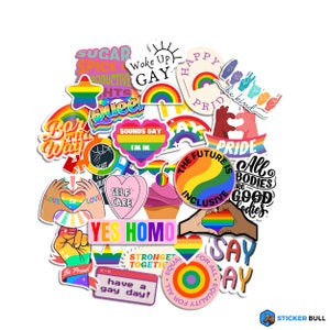 Pride Month Sticker Pack, LGBTQIA + Sticker Pack, süße Aufkleber, Gay Queer Aufkleber, Selbstliebe Sticker, Happy Pride Aufkleber