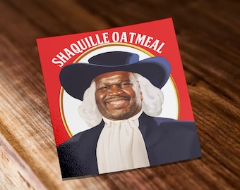 Pegatina de avena Shaquille, pegatinas meme, pegatinas divertidas, pegatina Shaquille O'neal, pegatina de vinilo impermeable para hidroflask, pegatina portátil