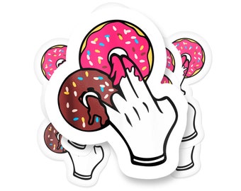 Donut Fingers Sticker, The Shocker Sticker, Meme Stickers, Funny Stickers, NSFW Stickers, JDM Sticker, One In The Pink, Two In Stink