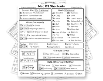 Klare M3 oder Intel MacBook Pro Air Mac OS (Big Sur/Monterey) weiße Tastatur Shortcut wasserdichter Vinyl-Aufkleber, durchsichtiger Mac Shortcut Aufkleber