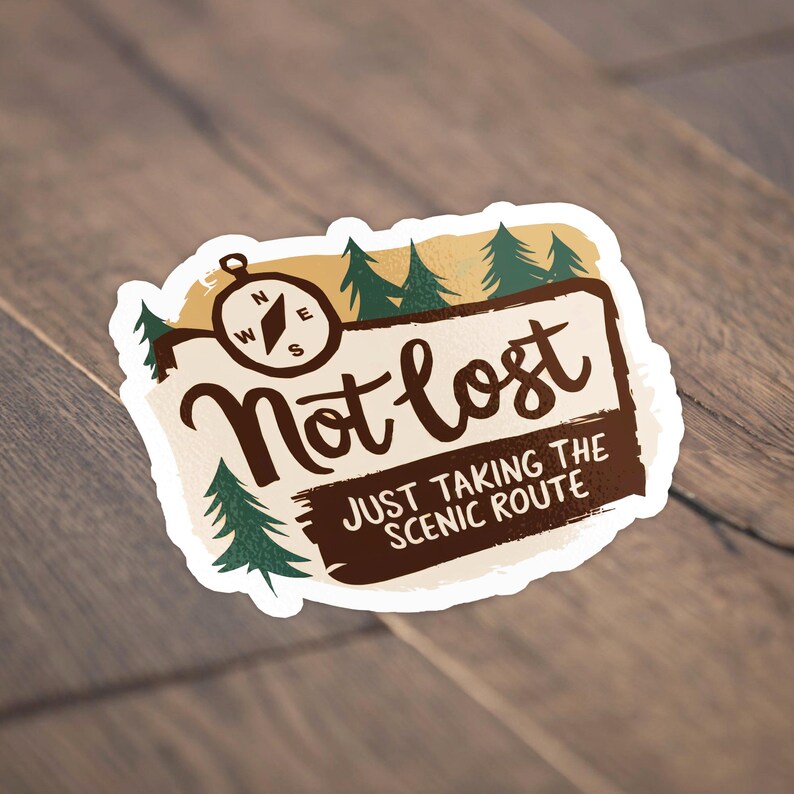 Not Lost Taking the Scenic Route Sticker, Adventure Decal, (5 PACK ...