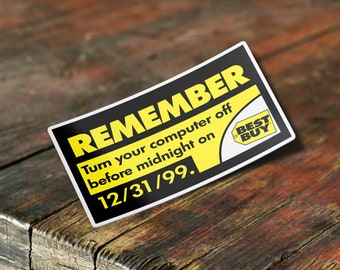 Best Buy Sticker, Y2K Warning Sticker, Meme Sticker, Funny Waterproof Vinyl Sticker Decal for , Cars, Laptop, and Phone