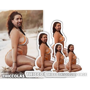 Thiccolas Cage Sticker, Thick Nicolas Cage Poster, Nicolas Cage Sticker, Funny Nicolas Cage, Sticker Pack, Meme Sticker, Funny Sticker