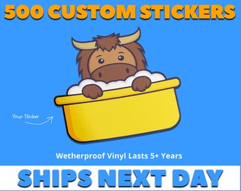 500 Custom Photo Stickers - Custom Logo Sticker - Personalized Sticker - Personalized Laptop Decals - Custom Any Image, Design Sticker Label