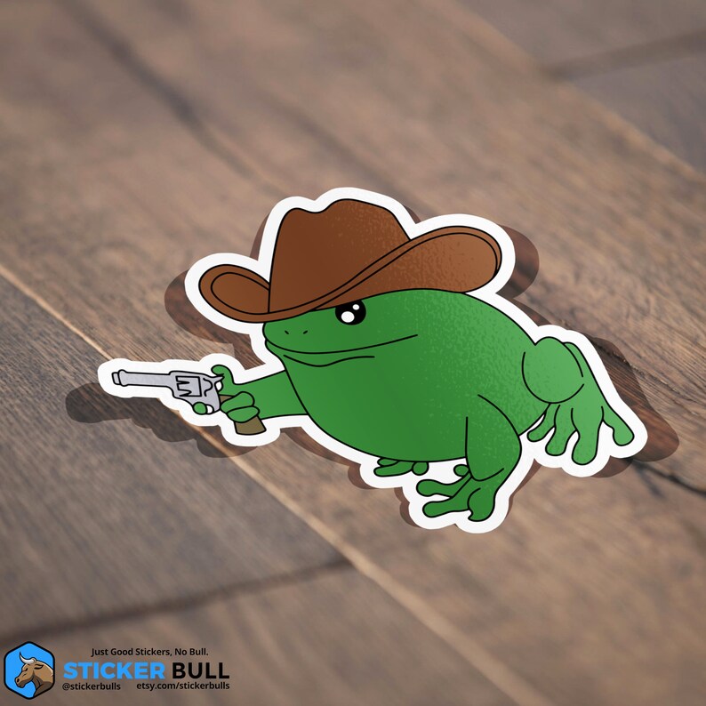 Frog Sticker Gun Frog Sticker Funny Frog Sticker Cute - Etsy