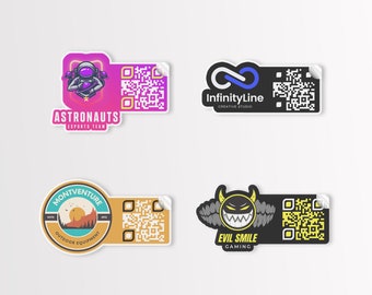 Custom Clear QR Code Stickers, Personalized QR Code Label, Vinyl Labels