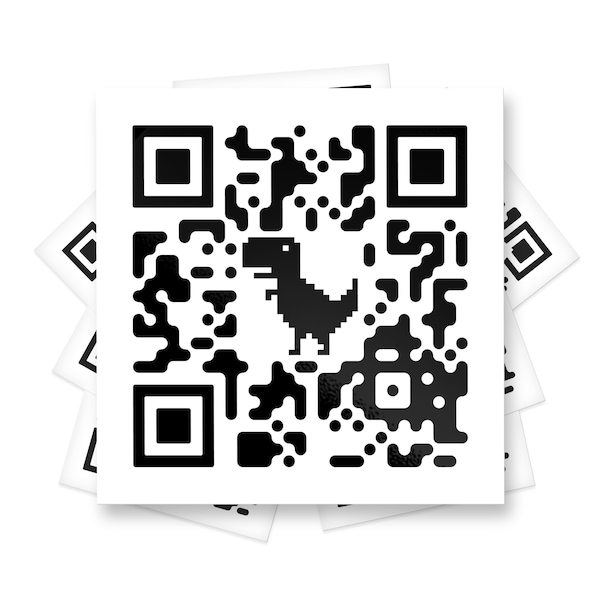Rick Roll Sticker, QR Code Sticker, Meme Sticker, (5 PACK) BOGO