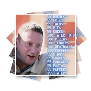 Penso che dovresti andartene 55 hamburger, 55 patatine fritte, 55 tacos, 55 torte, 55 Coca-Cola Meme Sticker, ITYSL, Tim Robinson, Meme Sticker, Adesivo divertente