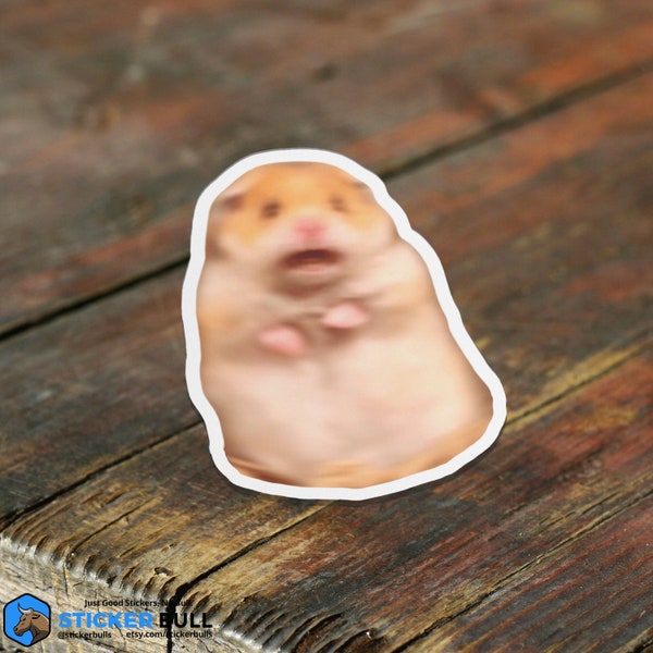 Scared Hamster Meme Sticker, Meme Sticker, Funny Sticker, Scared Hamster Meme, Waterproof Vinyl Sticker for Hydroflask, Laptop sticker