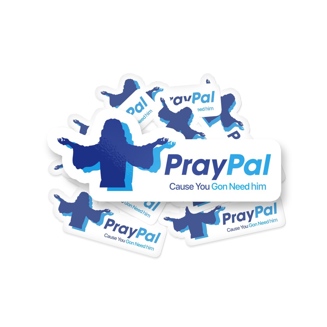 Pray Pal Sticker, Jesus Sticker, Praying Sticker, Pay Pal Parody, Meme ...