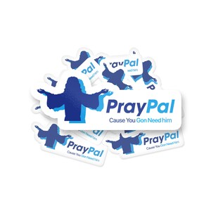 Naklejka Pray Pal, Naklejka Jezus, Modląca się naklejka, Parodia Pay Pal, Naklejka Meme, Zabawna naklejka, Żart o Jezusie, Naklejka Religijna, Naklejka Parody