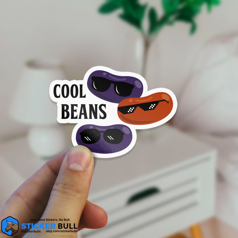 Purple Beans Sticker Cool Beans Sticker, Funny Meme, Dad Joke, (5 PACK) BOGO - Etsy