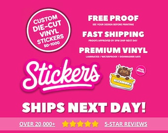 Custom Vinyl Stickers Cut to any Shape, Custom Bulk Sticker Decals