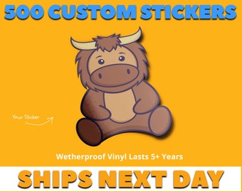 500 Custom Logo Stickers - Custom Photo Sticker - Personalized Sticker - Personalized Laptop Decals - Custom Any Image, Design Sticker Label