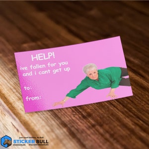 Help I've Fallen Valentines Day Card, Life Alert Meme, Meme Sticker, Funny Sticker, Valentines Gift, Valentines Day Card Meme