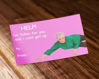 Help I've Fallen Valentines Day Card, Life Alert Meme, Meme Sticker, Funny Sticker, Valentines Gift, Valentines Day Card Meme