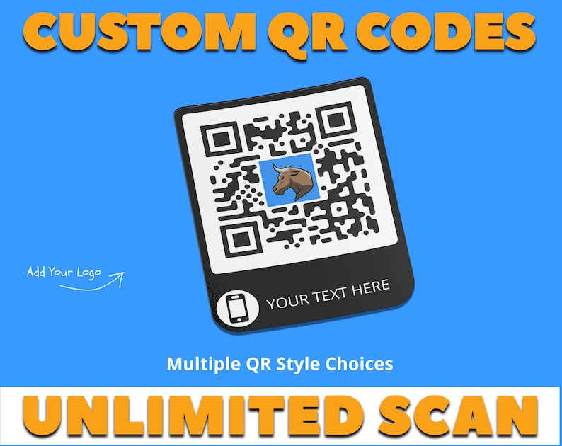Custom QR Code QR Code Stickers Custom Sticker Personalized Etsy