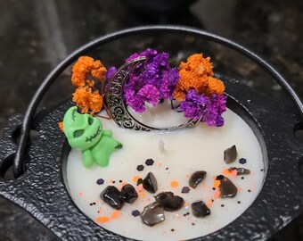 Vela espeluznante / Halloween / Vela de caldero / Vela con aroma a cosecha de otoño / Decoración de Halloween / Decoraciones de Halloween
