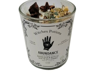 Abundance Crystal Candle / Witch Candle / Money Attraction Candle / Ritual Candle / Success Candle / Prosperity / Manifest