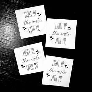 Light Up The Aisle With Me | Sticker Labels for Proposal Boxes | Candle | Bridesmaids | Maid of Honor | Matron of Honor | Flower Girl | Gift