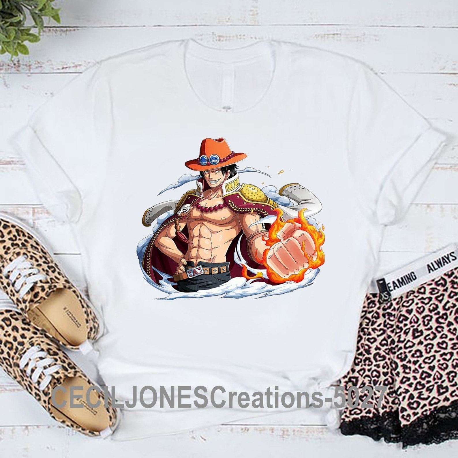 Portgas D. Ace TShirt One Piece Manga Shirt One Piece Kids Etsy