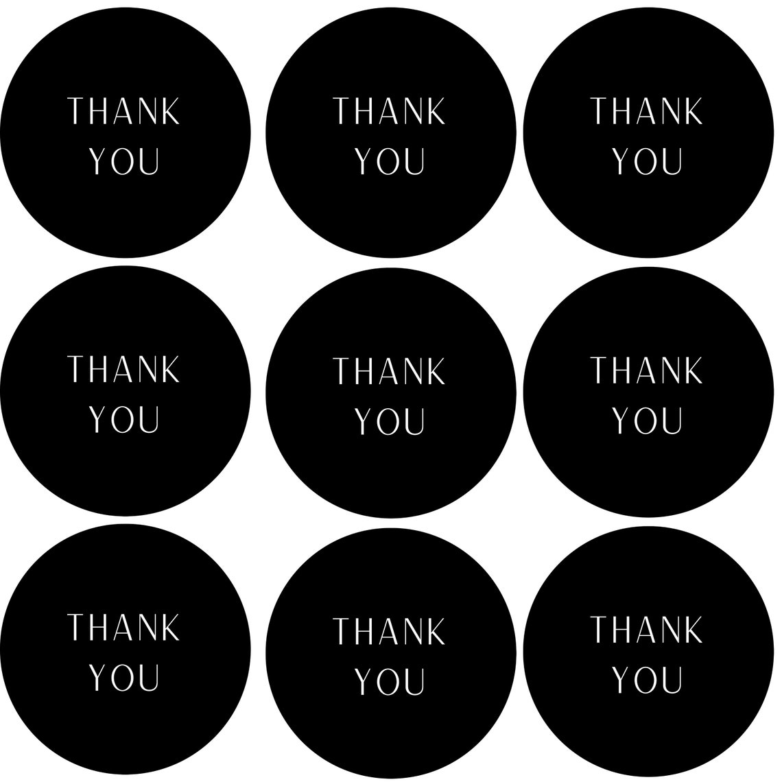 Thank You Round stickers 3.9 X 3.9 Digital Download | Etsy
