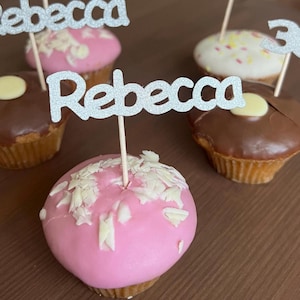 Personalised/Birthday Cupcake Toppers ANY name & age Cake Party Decorations,Birthday Cake Toppers Cake Toppers Birthday Cake Decorations