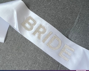 Bride sash,Bride to be, wife to be Sahes,any age, name,Birthday - Bridal Sash - Wedding Party Favors - Party Sash - Bridesmaid Sash