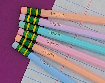 Personalized Pencils | Ticonderoga Pencils | Back to School Gift  | Pastel Pencils for School | Customizable