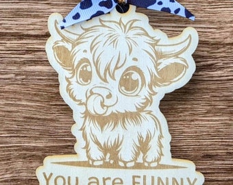 Highland Cow Ornament | Christmas Ornaments | Highland Cow Gift Ideas | Adorable Highland Cows | Positive Affirmations Ornaments | Cow Lover