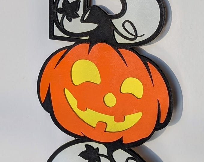 Pumpkin Boo Sign | Boo Door Hanger | Fall Door Hanger | Halloween Hanger | Indoor or Outdoor use