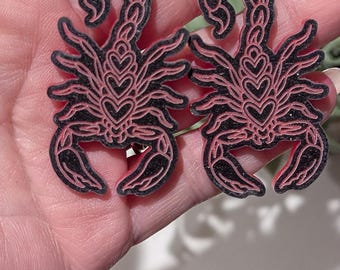 Black & Red Scorpion Earrings