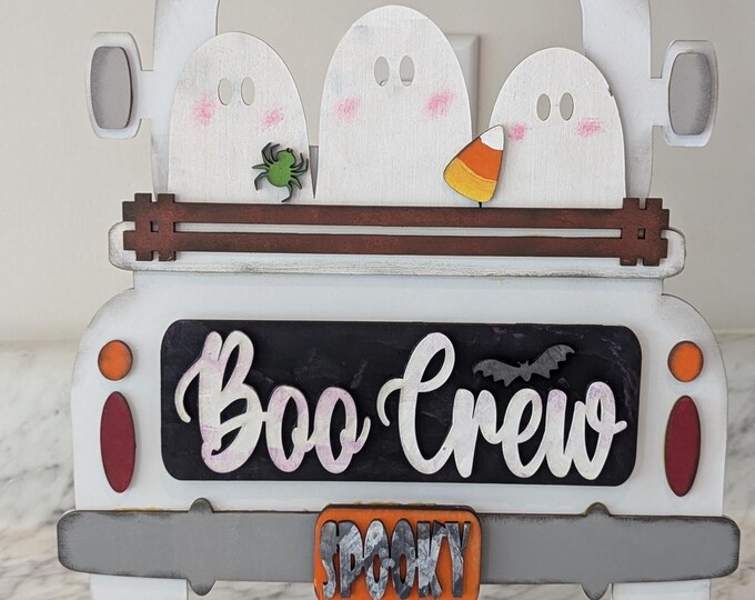 Boo Crew | Halloween | All Seasons Farmhouse Truck | Interchangeable Farmhouse Truck Starter | Mantle Decor | Home Decor