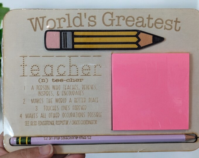 Personalized Teacher Gift | Post it notepad and pencil set | Ticonderoga Pencils | Back to School Gift | Holiday Gift