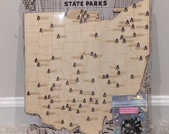 Ohio State Park Map Tracking | Track your park visits across Ohio state parks | Free Shipping