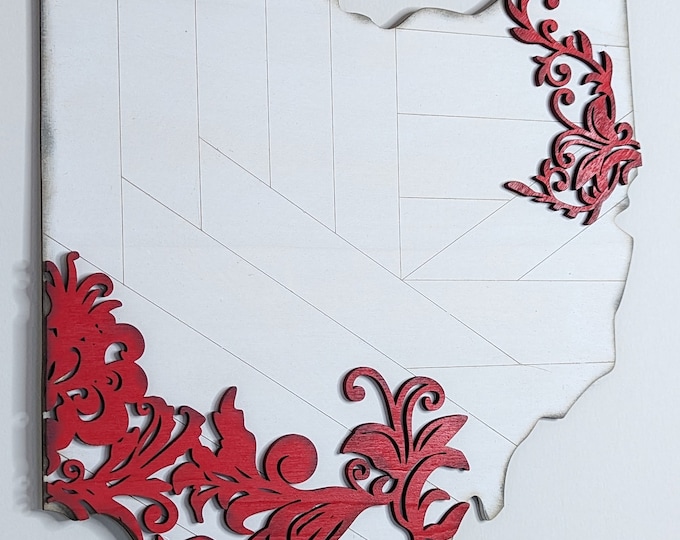 Ohio Hanging Sign, Ohio State, Flourish Design