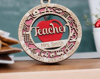 Personalized Teacher Ornament, Teacher, Teacher Gift, Teacher Appreciation, 2024 ornaments, Teacher Gift | Custom Gifts | Holiday Gift Idea