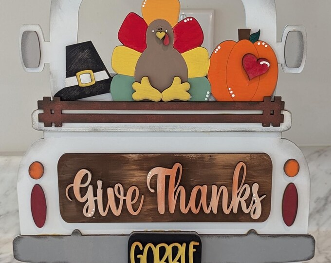 Give Thanks | Thanksgiving Decor | All Seasons Farmhouse Truck | Interchangeable Farmhouse Truck Starter | Mantle Decor | Home Decor