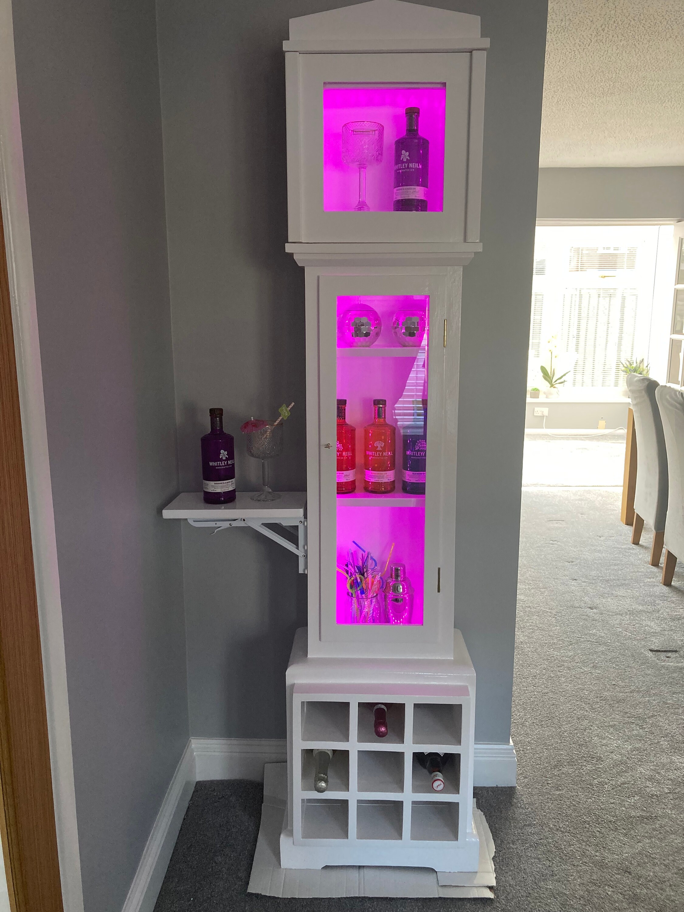 Upcycled / repurposed grandfather clock gin bar cocktail bar Etsy