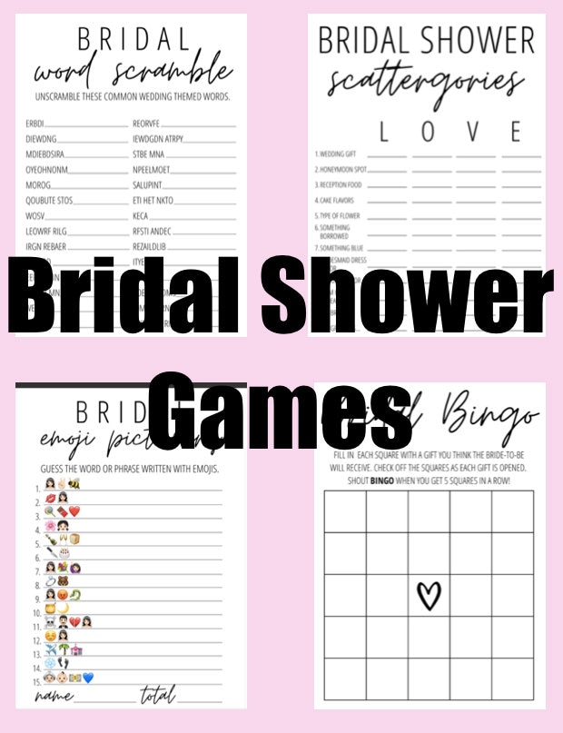 Bridal Shower Games Etsy