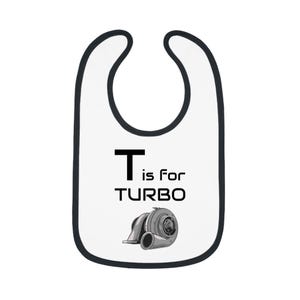 Turbo Baby Bib, Fun Bib for Car Lovers, Gift for Dads, Cute Feeding Bib, Unique Baby Shower Gift, Stylish Baby Accessory