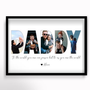 Daddy Photo Collage, Customized Father's Gift, Gift For Dad, Personalized Gift for Dad, First Father's Day Gift, Dad Gift from Son Daughter image 2