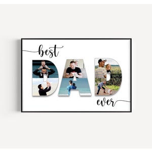 Dad Photo Collage, Father's Day Gift, Best Dad Ever, Custom Gift For Dad, Personalized Dad Collage Gift, Gift from Son & Daughter, Dad Gifts