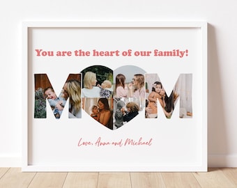Mom Photo Collage, Mom Photo Gift, Christmas Gift, Personalized Gift for Mommy, Mothers Day Gifts from Son, Gift from Daughter