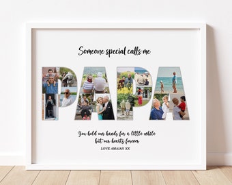 Papa Fotocollage, Vatertagsgeschenk, Papa Collage Geschenk, Collage für Opa, Papa Geschenk von Enkelkindern, personalisiertes Geschenk für Papa