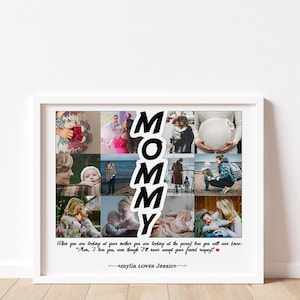 Mom Photo Collage Gift, Personalized Gift for Mom, Mother&#39;s Day Gift, Mom Photo Gift, Custom Mother&#39;s gift from daughter, Mommy Collage