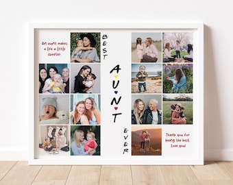 Personalized Aunt Photo Collage, Auntie Custom Gift, Gift for Aunt, Aunt Gift Idea, Aunt Picture Collage, Auntie Photo Gifts, Christmas Gift