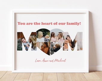 Mom Photo Collage Gift, Personalized Gift for Mom, Christmas Gift, Mom Photo Gift, Custom Mother's gift from daughter, Mommy Collage