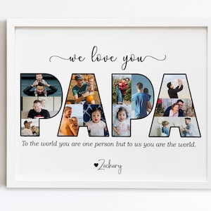 Papa Photo Collage, Papa Collage Gift, Photo Collage For Grandpa, Papa Gift from Grandkids, Personalized Gift For Papa, Christmas Gift Papa