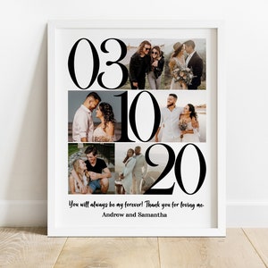 Custom 2nd Anniversary Collage, Two Year Anniversary Gift for Boyfriend, 2 Year Anniversary Gift for Husband, Second Anniversary Photo Gift
